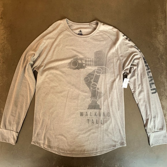Disney Parks Star Wars Men's Size L Gray Long Sleeved AT-AT Walker Shirt *NWT* - Picture 1 of 8